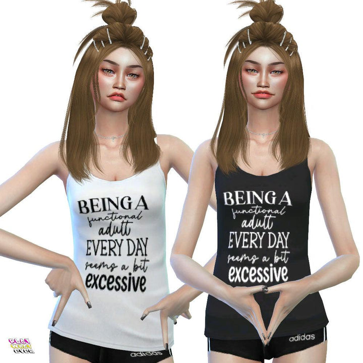 Sims 4 CC Funny Girl Quotes Tank - PlayWhatever