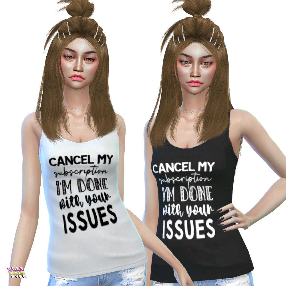 Sims 4 CC Funny Girl Quotes Tank - PlayWhatever