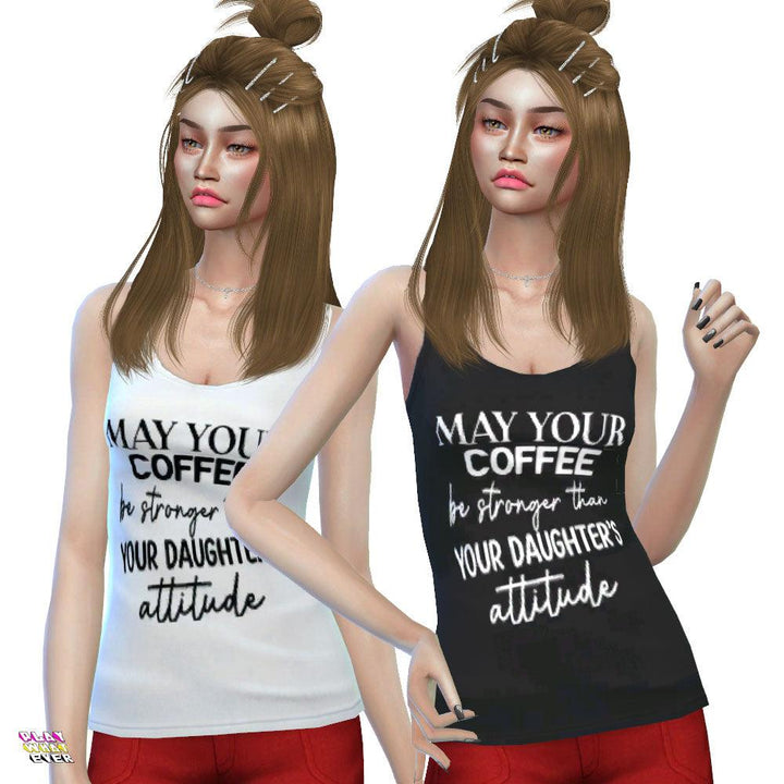 Sims 4 CC Funny Girl Quotes Tank - PlayWhatever