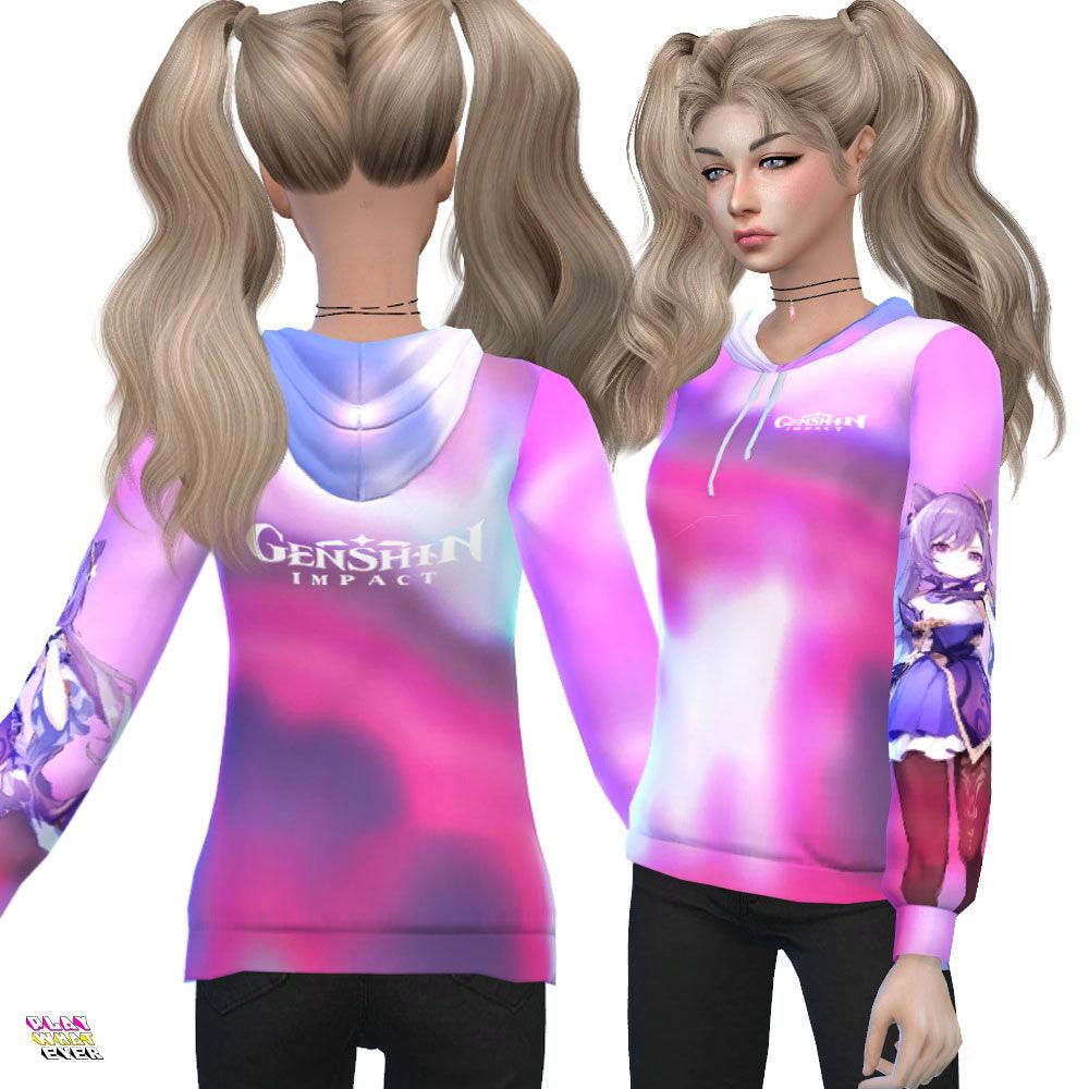 Sims 4 CC - Genshin Impact Colorful Hoodie - PlayWhatever