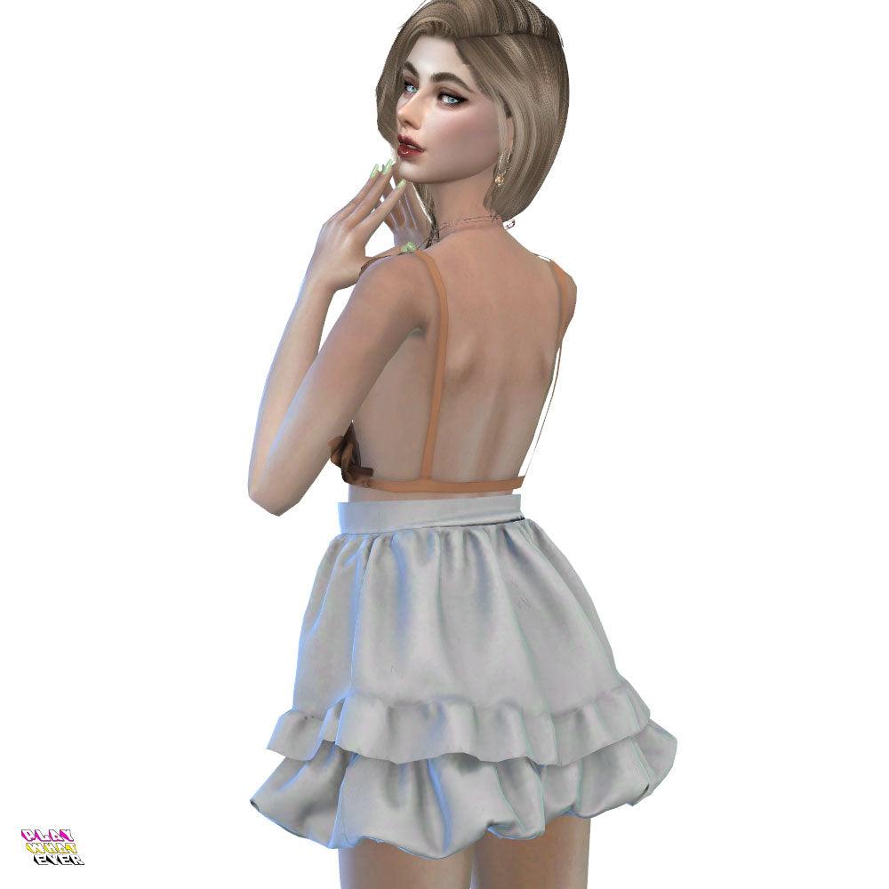 Sims 4 CC Floral Ruffle Skirt Recolor PlayWhatever