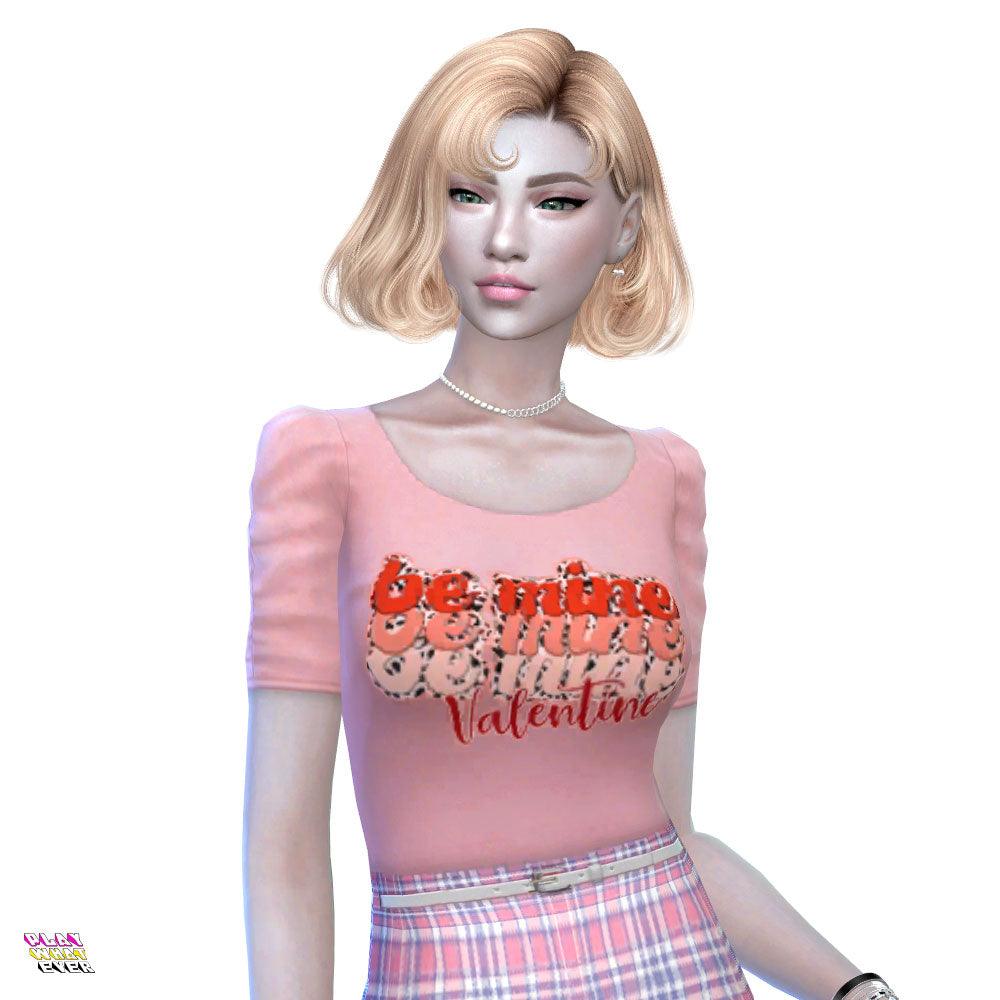Sims 4 CC Valentine's Day Fun Blouse - PlayWhatever