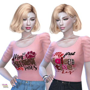 Sims 4 CC Valentine's Day Fun Blouse - PlayWhatever
