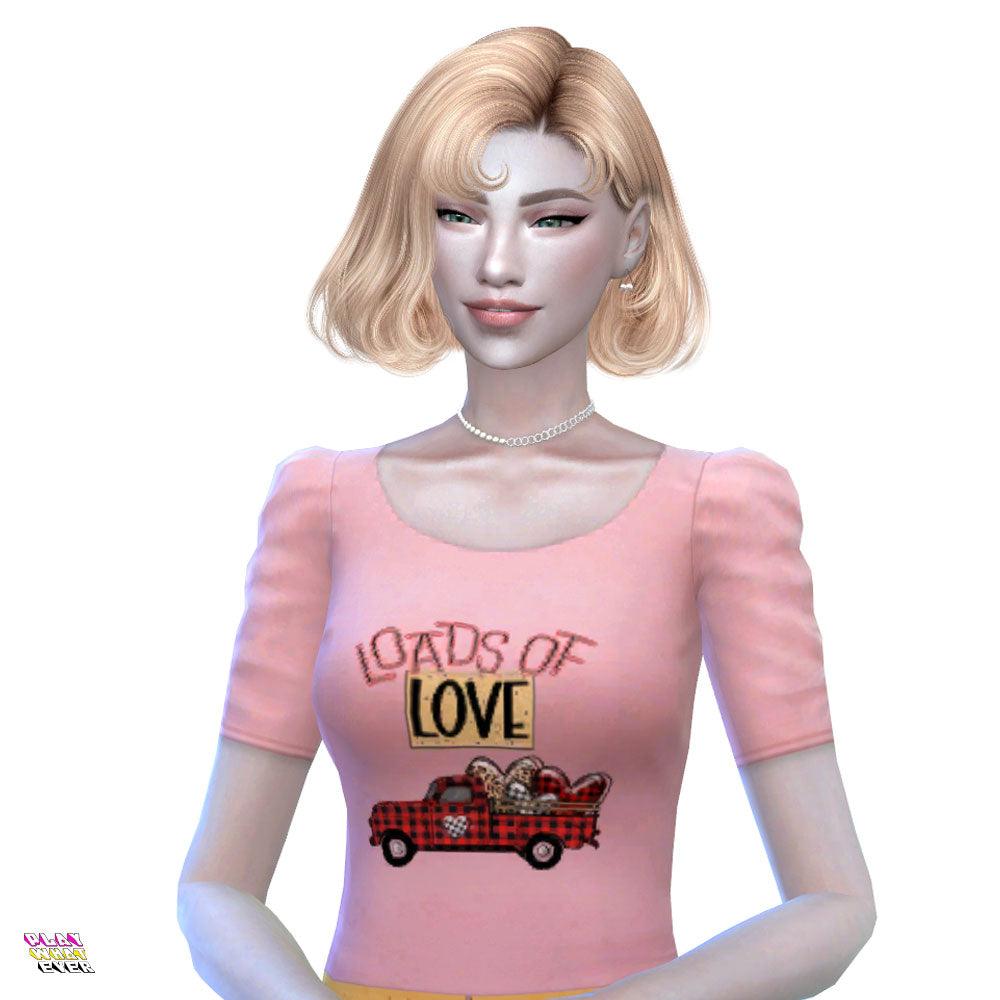 Sims 4 CC Valentine's Day Fun Blouse - PlayWhatever