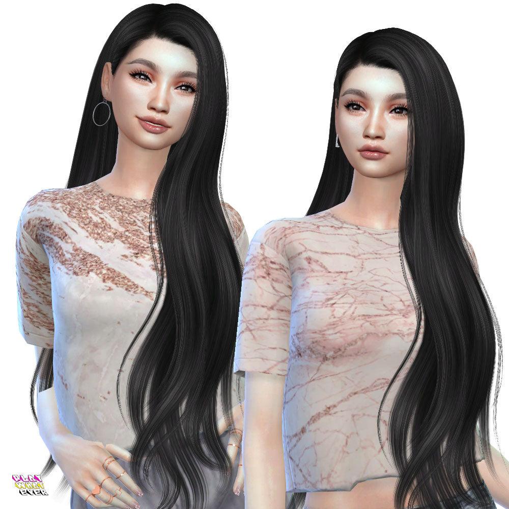 Sims 4 CC Semi-Gloss Timeless Rose Gold Marble Crop Top - PlayWhatever