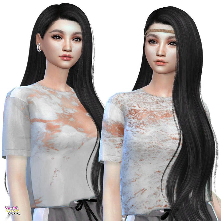 Sims 4 CC Semi-Gloss Timeless Rose Gold Marble Crop Top - PlayWhatever