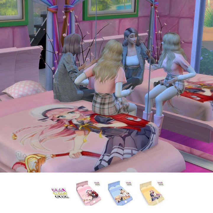 Sims 4 CC Epic 7 School Girl Bed - PlayWhatever