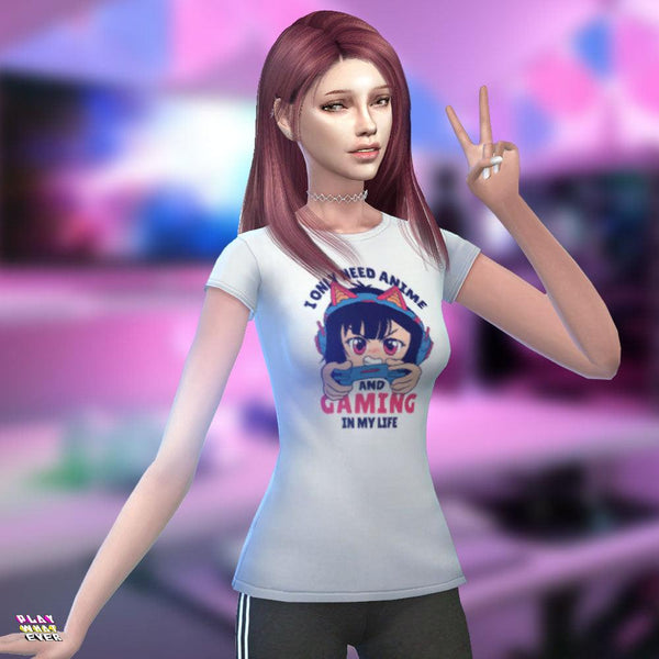 Sims 4 CC Gamer Girl T-Shirt Pack 1 - PlayWhatever