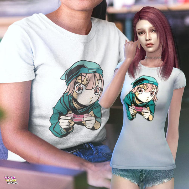 Sims 4 CC Gamer Girl T-Shirt Pack 1 - PlayWhatever