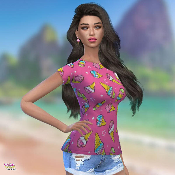 Sims 4 CC Summer Prints AOP T-Shirt Pack - PlayWhatever