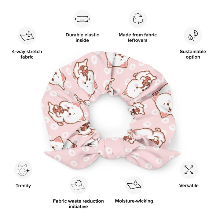 Boba Cat Bubble Tea Large Scrunchie - PlayWhatever