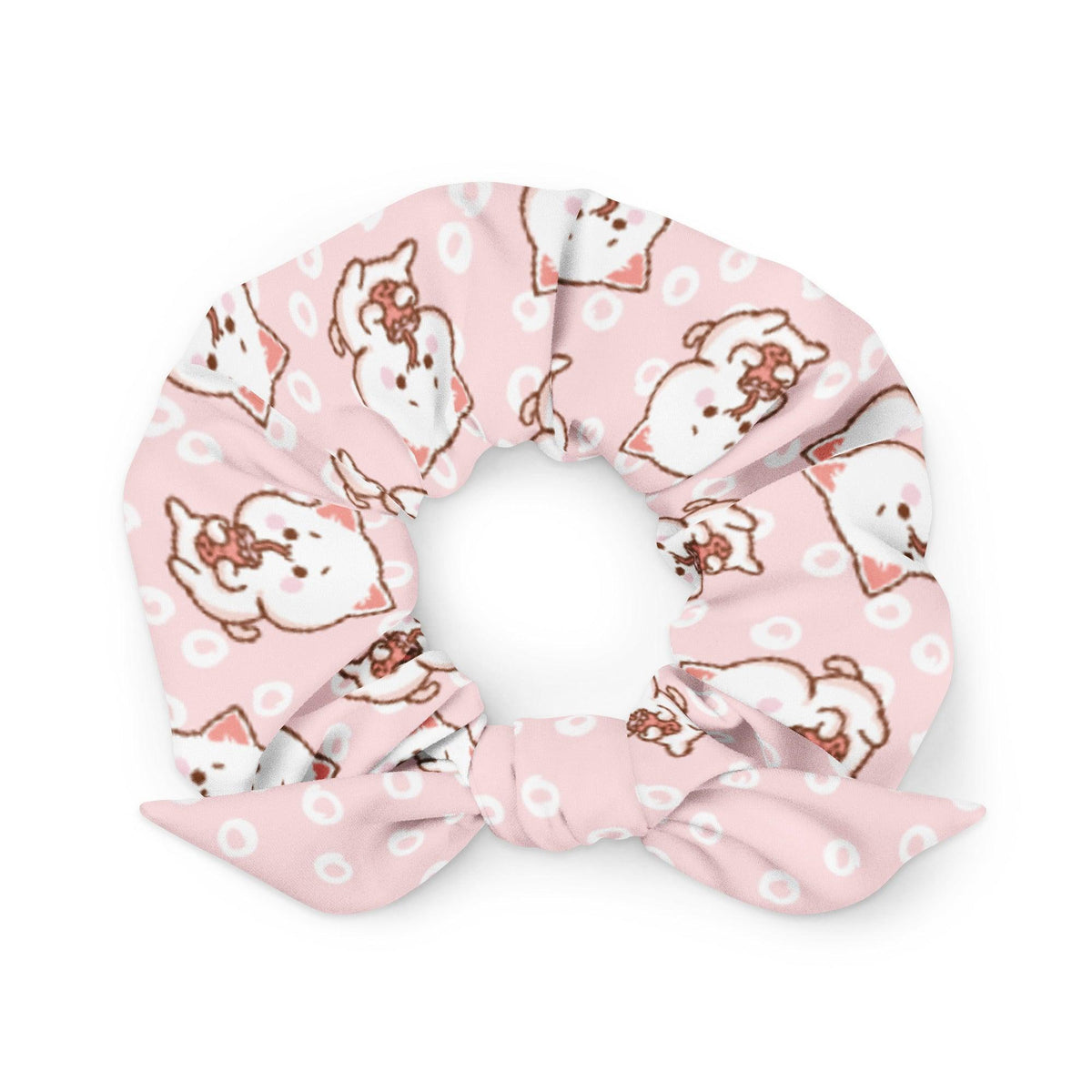 Boba Cat Bubble Tea Large Scrunchie - PlayWhatever