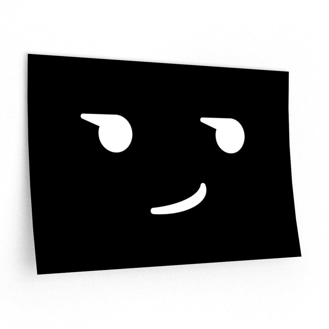 Sarcastic Smirk Emoji Removable Wall Decal Poster - PlayWhatever