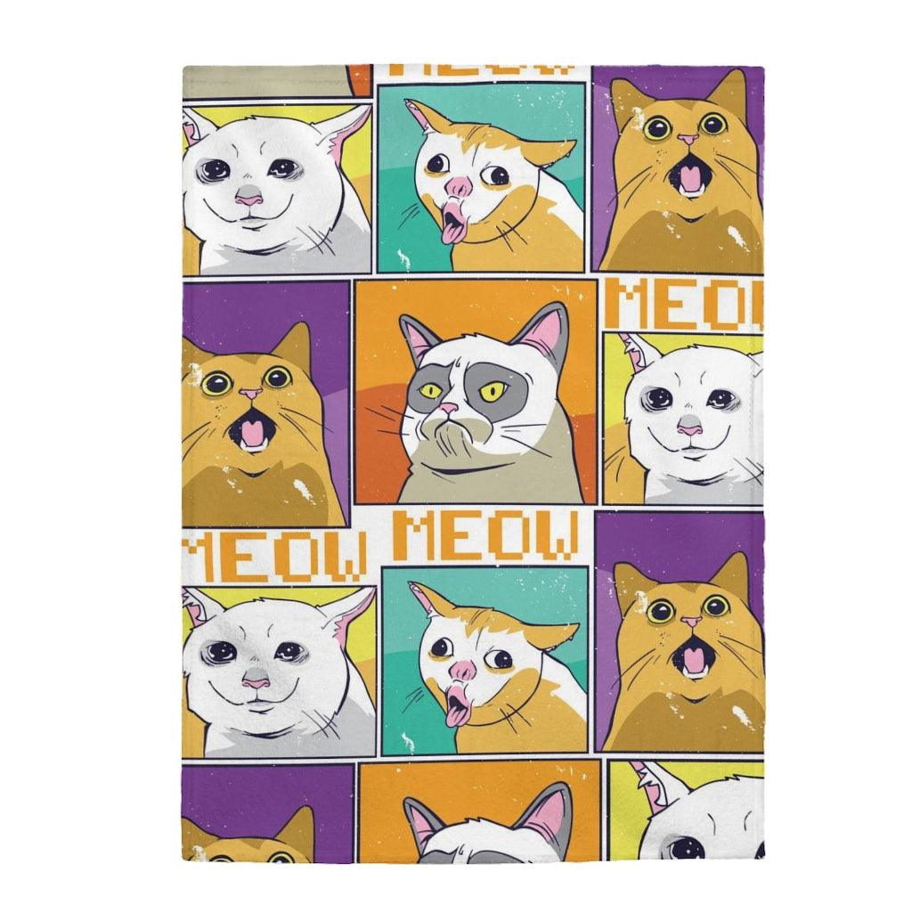 Cat Expressions Humor Funny Cat Blanket - PlayWhatever