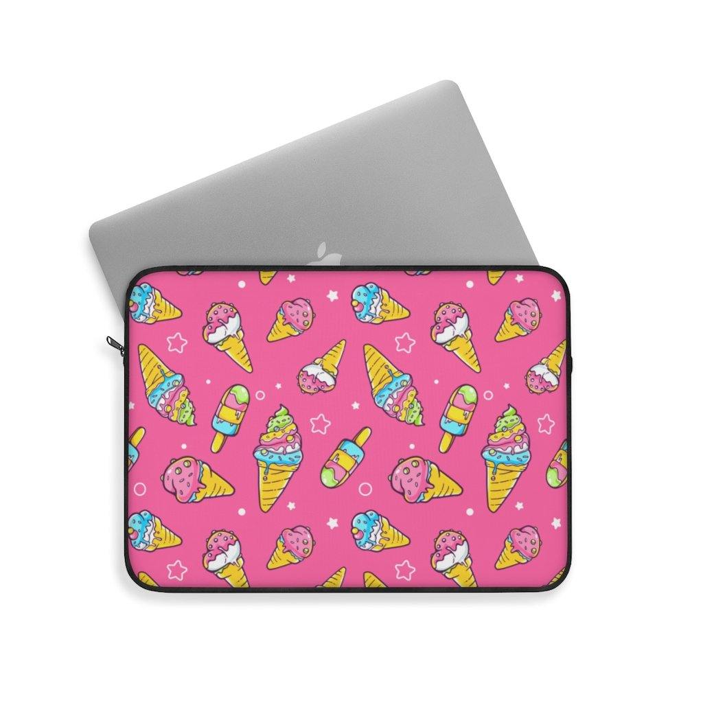 It's Ice Cream Time Cute Pink Laptop Sleeve - PlayWhatever
