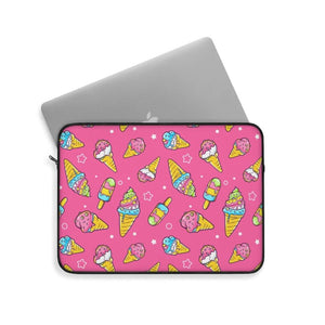 It's Ice Cream Time Cute Pink Laptop Sleeve - PlayWhatever
