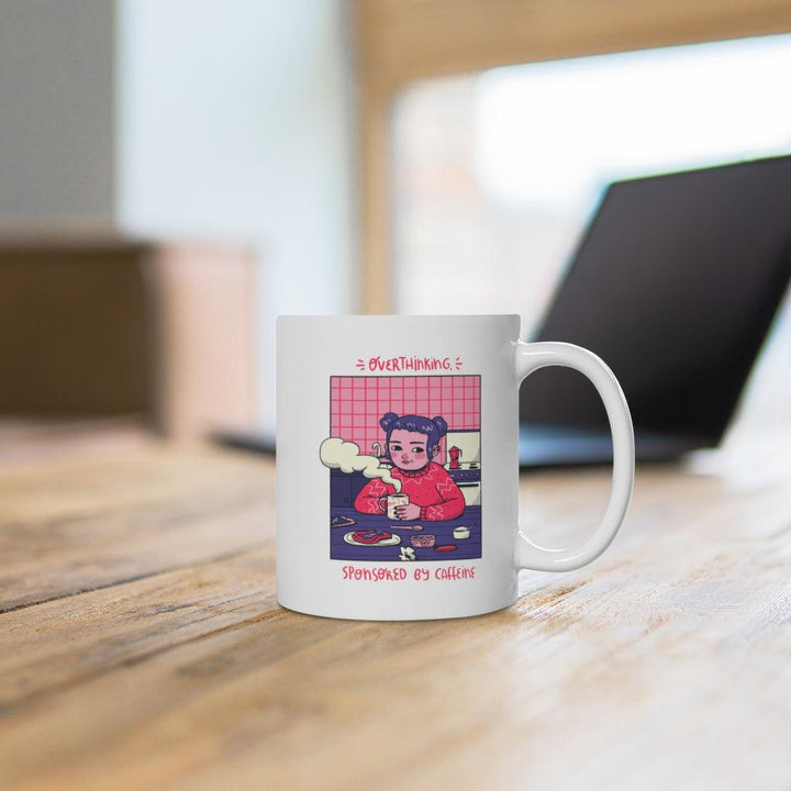Overthinking Cute Girl Ceramic Mug - PlayWhatever
