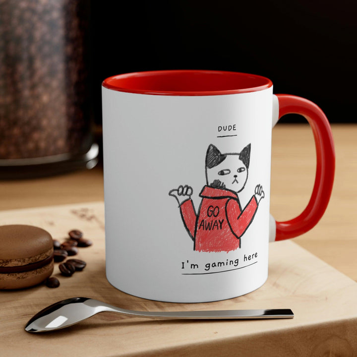 Dude, I'm Gaming Here Colored 11oz Gamer Mug - PlayWhatever