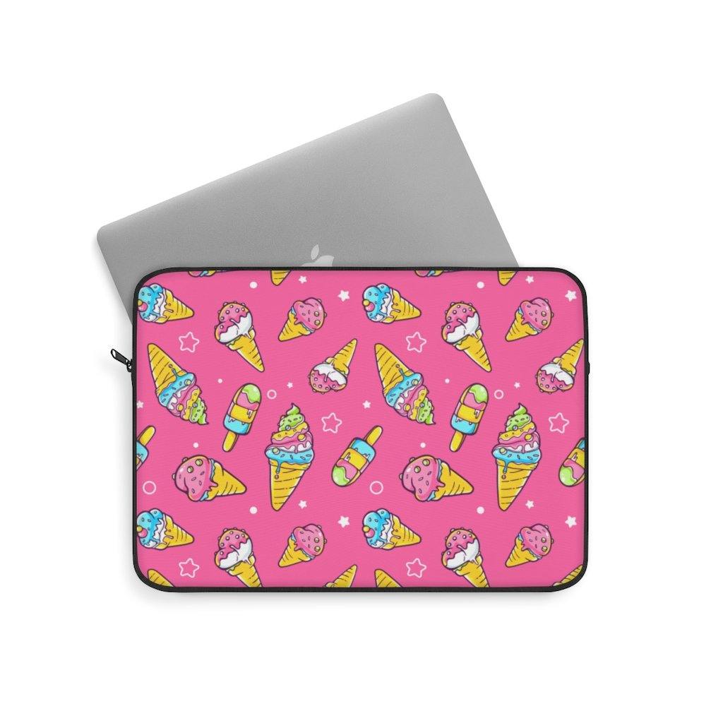 It's Ice Cream Time Cute Pink Laptop Sleeve - PlayWhatever