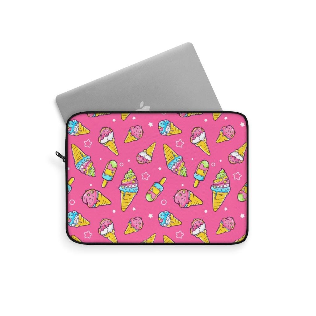 It's Ice Cream Time Cute Pink Laptop Sleeve - PlayWhatever