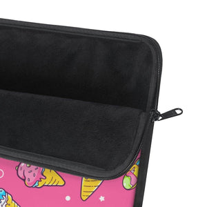 It's Ice Cream Time Cute Pink Laptop Sleeve - PlayWhatever