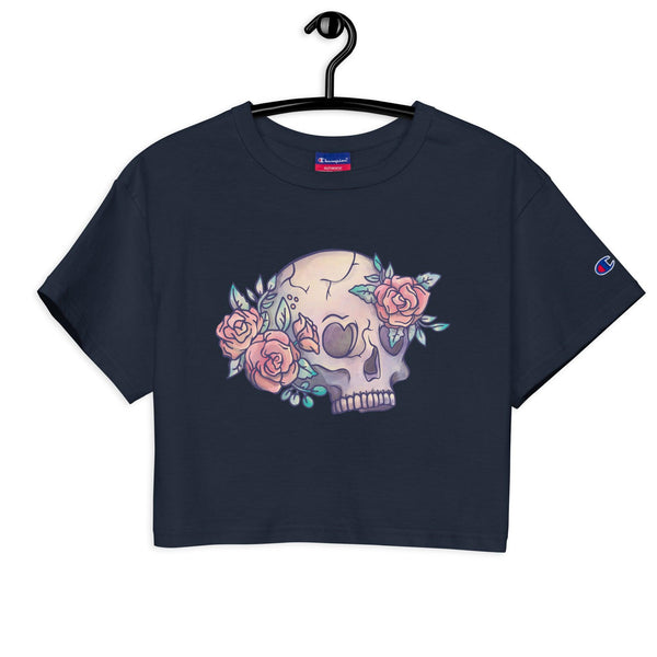 Skulls and Roses Champion Crop Top - PlayWhatever