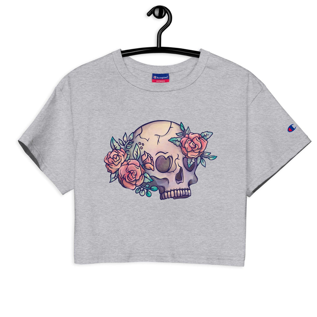 Skulls and Roses Champion Crop Top - PlayWhatever