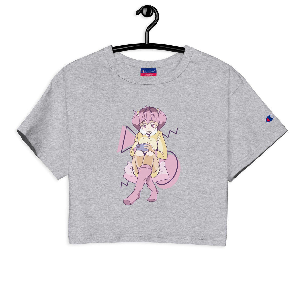 Mobile Gaming Addiction! Anime Girl Champion Crop Top - PlayWhatever