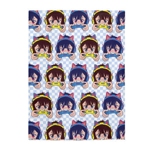 Kawaii Gamer Girl Cat Headphones Blanket - PlayWhatever