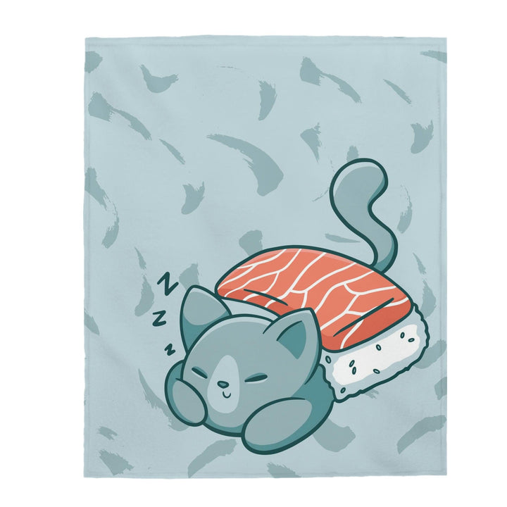 Sushi Cat Cute Velveteen Plush Blanket - PlayWhatever