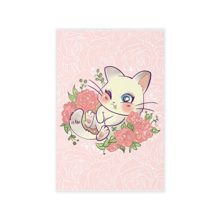 Cute Nyan Cat Pink Flower Removable Wall Decal - PlayWhatever