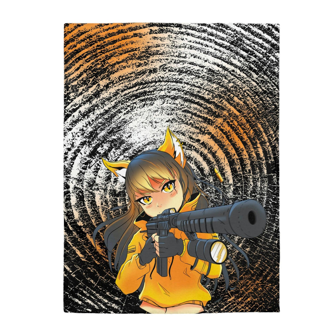Anime Army Fox Girl Anime Blanket - PlayWhatever