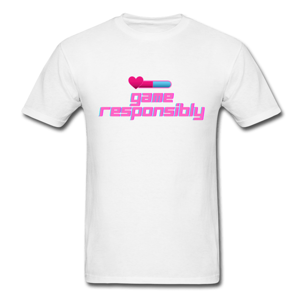 Game Responsibly Unisex Comfy Classic T-Shirt - white