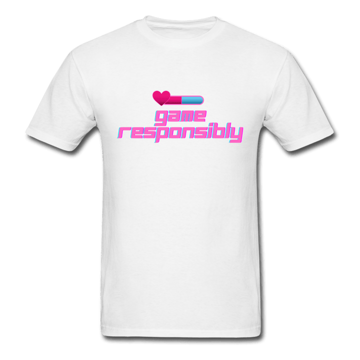 Game Responsibly Unisex Comfy Classic T-Shirt - white
