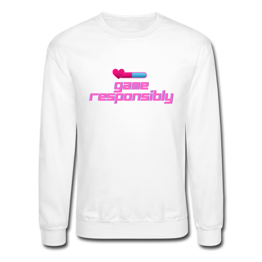 Game Responsibly Unisex Crewneck Sweatshirt - white