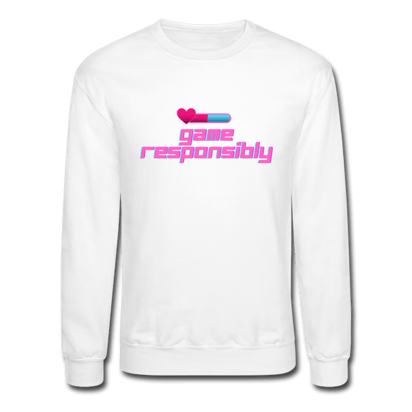 Game Responsibly Unisex Crewneck Sweatshirt - white