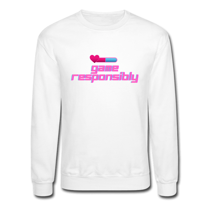 Game Responsibly Unisex Crewneck Sweatshirt - white