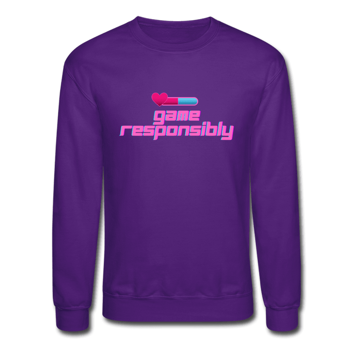 Game Responsibly Unisex Crewneck Sweatshirt - purple