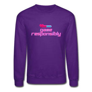 Game Responsibly Unisex Crewneck Sweatshirt - purple