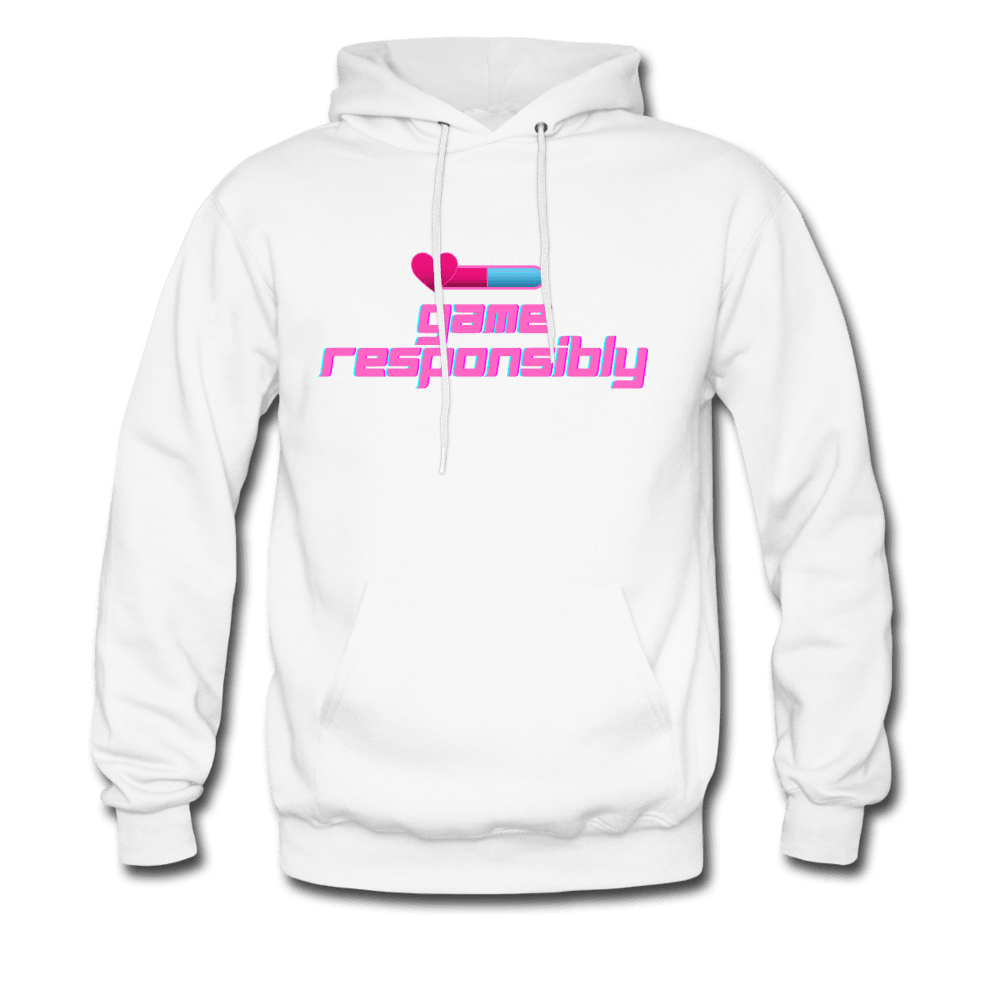Game Responsibly Unisex Comfy Hoodie - white
