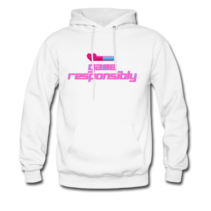Game Responsibly Unisex Comfy Hoodie - white