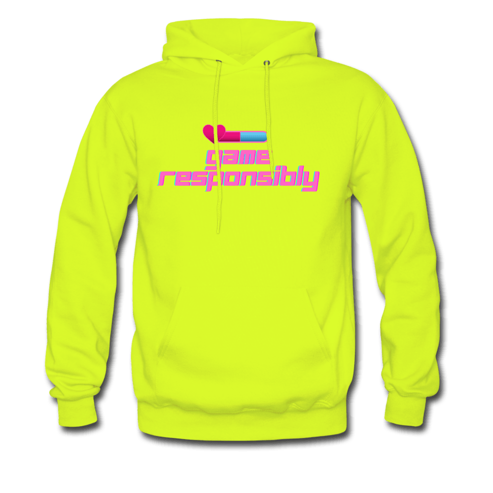 Game Responsibly Unisex Comfy Hoodie - safety green