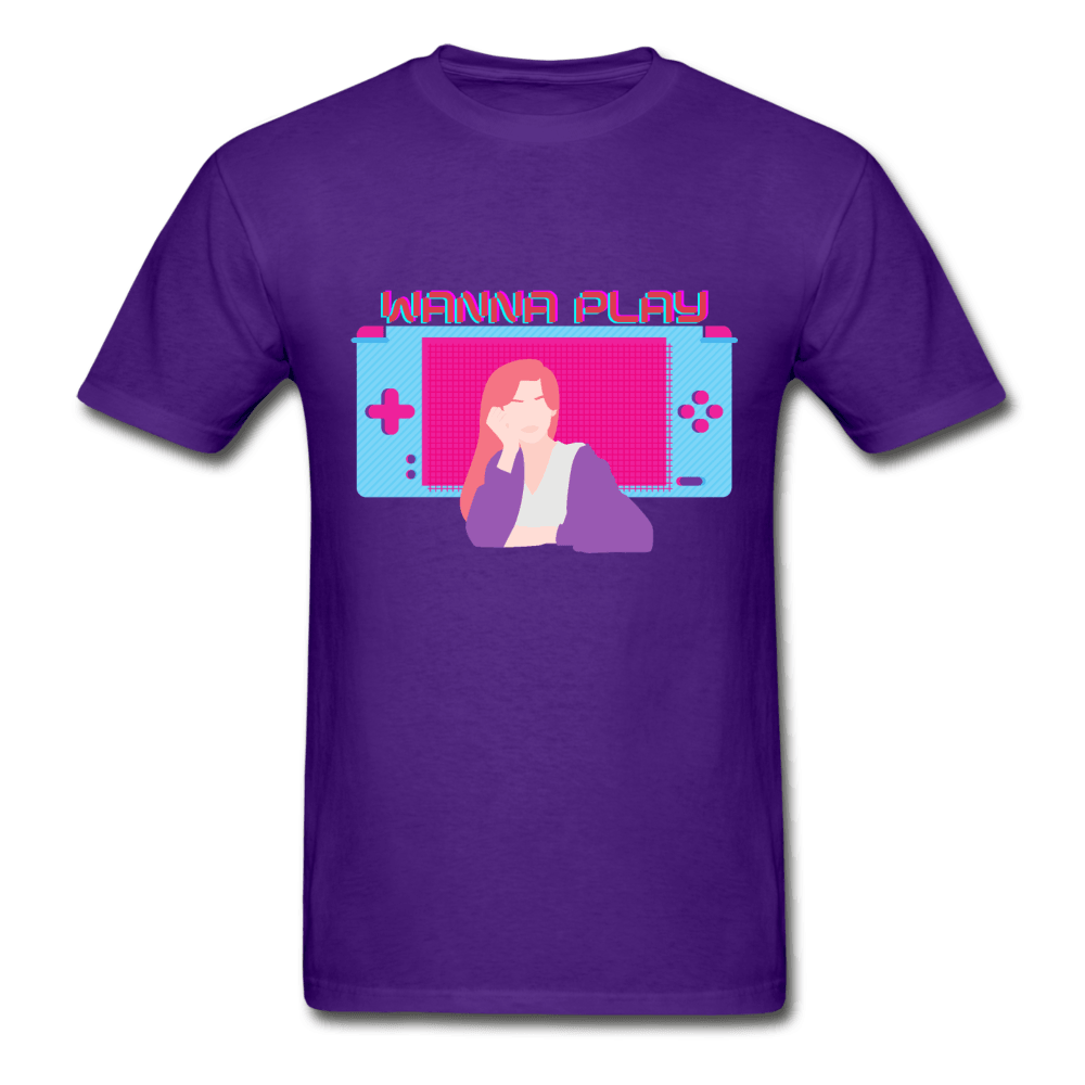 Wanna Play Retro Gameboy Gaming T-Shirt - purple