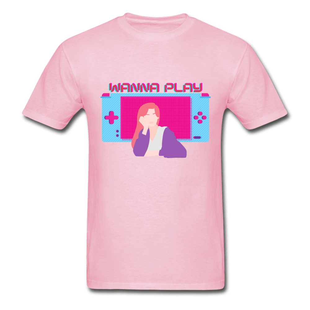 Wanna Play Retro Gameboy Gaming T-Shirt - light pink