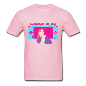Wanna Play Retro Gameboy Gaming T-Shirt - light pink