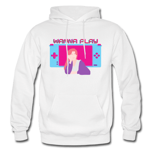 Wanna Play Retro Gameboy Gaming Unisex Hoodie - white