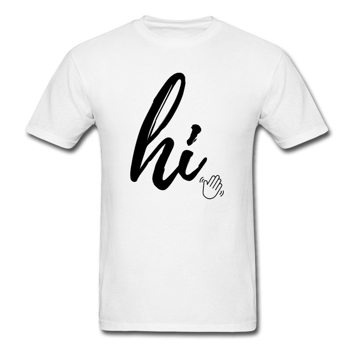 Hi *Wave* Cute Emoticon Unisex T-Shirt - white
