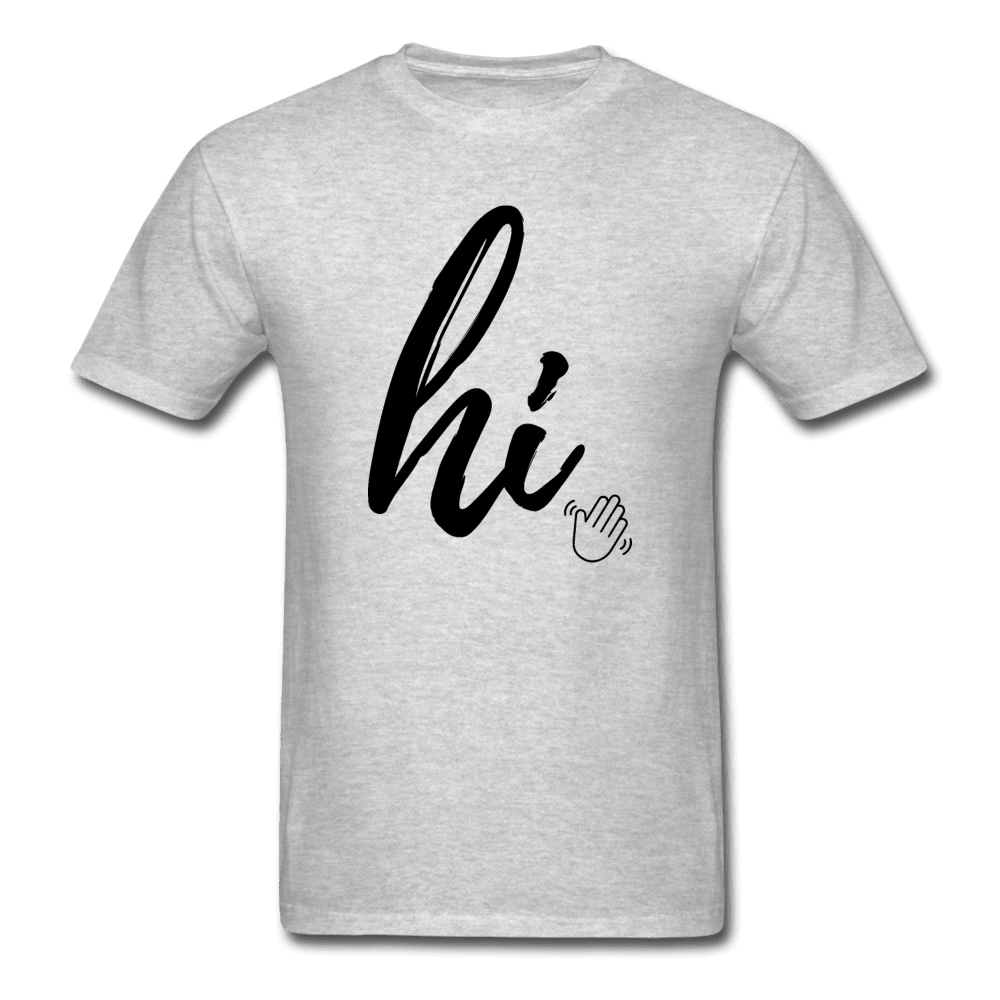 Hi *Wave* Cute Emoticon Unisex T-Shirt - heather gray