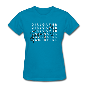 Play On Girl Gamer Cute Women's T-Shirt - turquoise