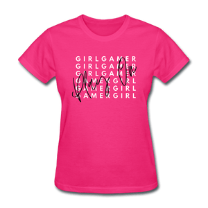 Play On Girl Gamer Cute Women's T-Shirt - fuchsia